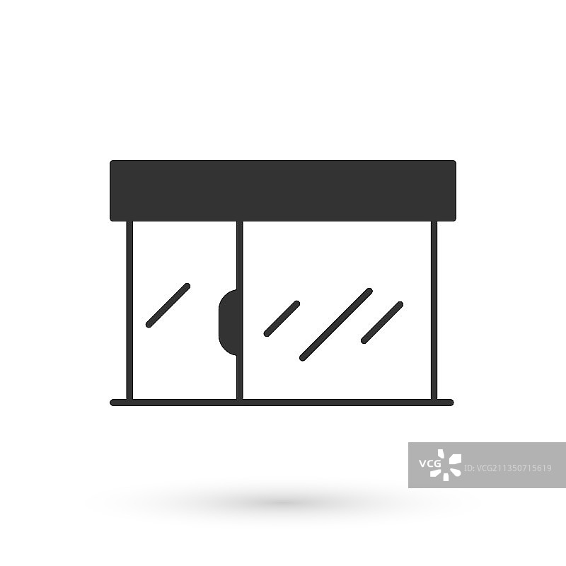 灰色购物大楼或市场商店图标图片素材