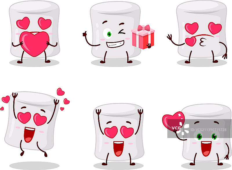 可爱爱心棉花糖卡通形象图片素材