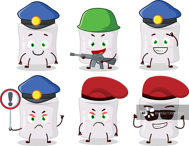 棉花糖吉祥物的敬业警官图片素材