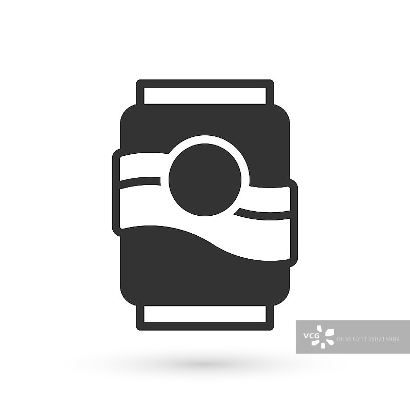 白色背景上的灰色苏打罐图标图片素材