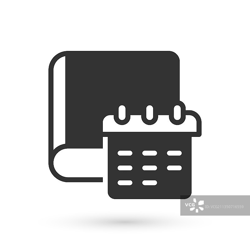 白色背景上的灰色日常纸质记事本图标图片素材