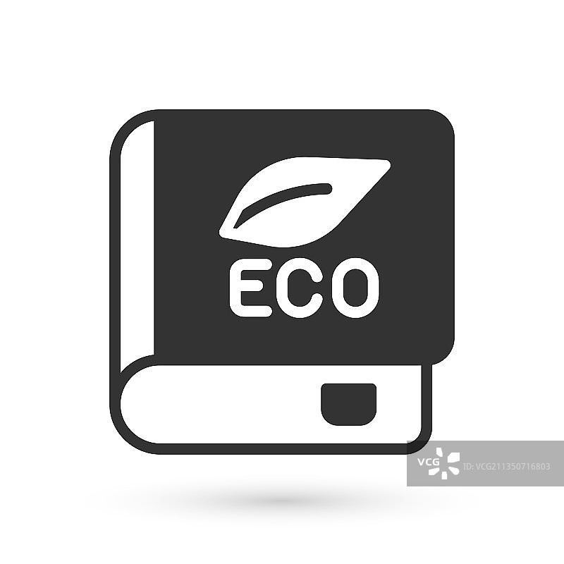 关于生态的灰色书籍图标，白色背景图片素材