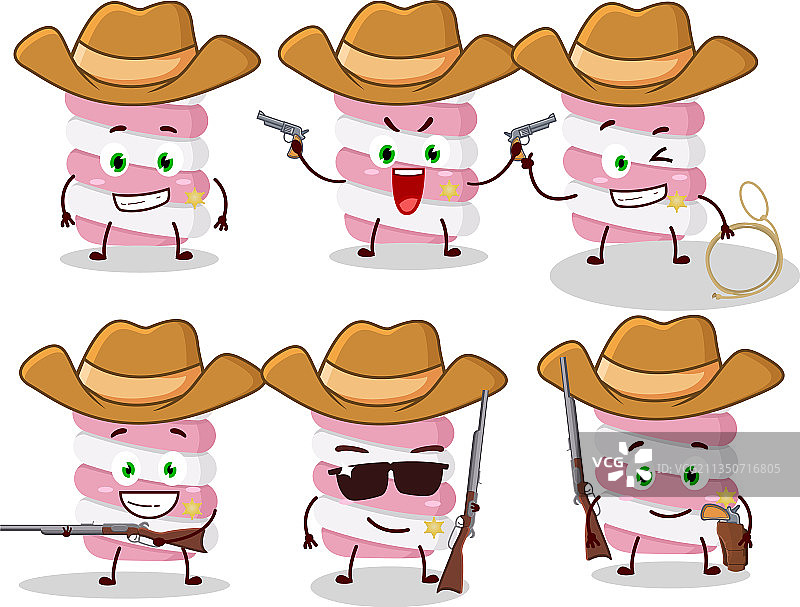 酷炫牛仔棉花糖卡通图片素材