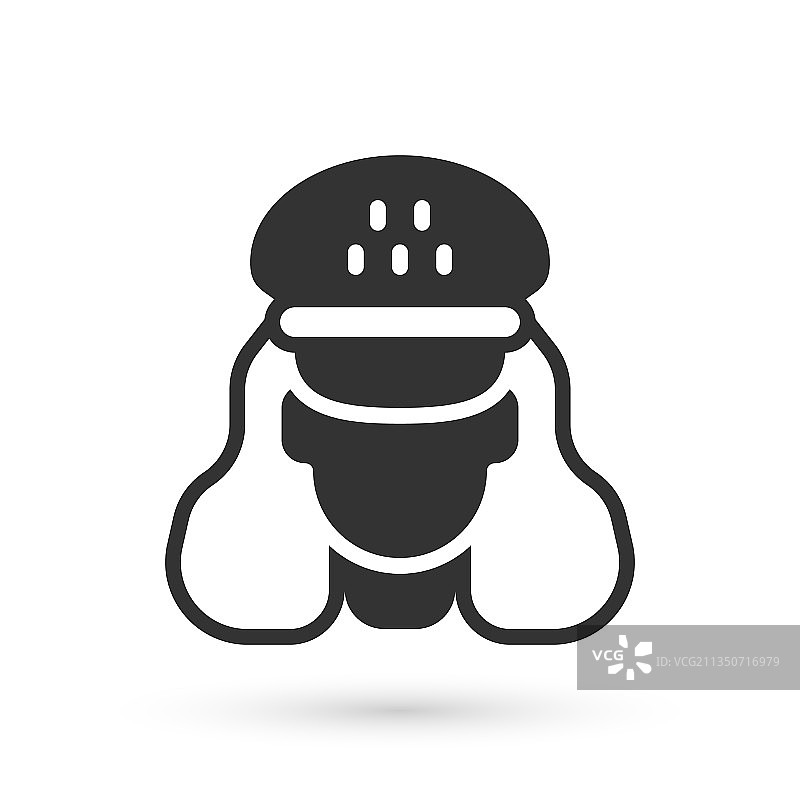 白色背景上的灰色出租车司机图标图片素材