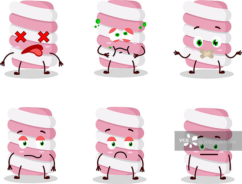 卡通棉花糖扭曲角色说“不”图片素材