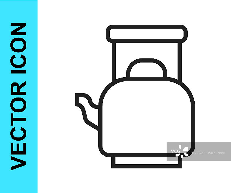 黑色线条水壶图标图片素材