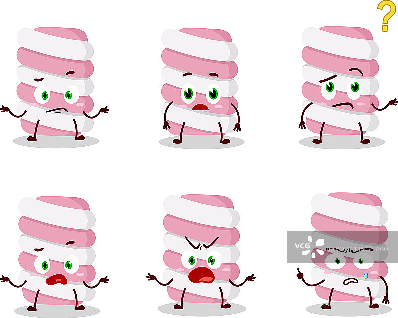 卡通棉花糖扭曲表情角色图片素材