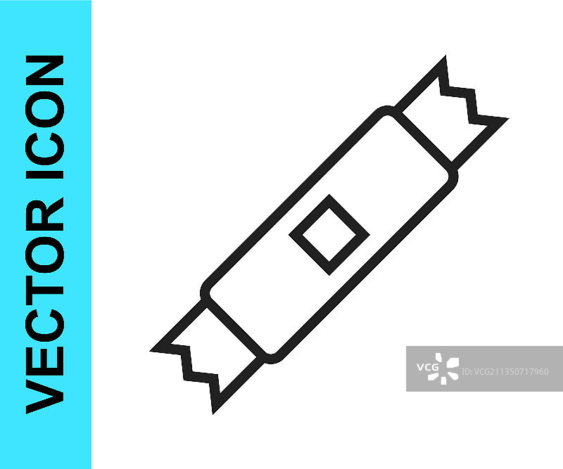 黑色线条糖包图标图片素材