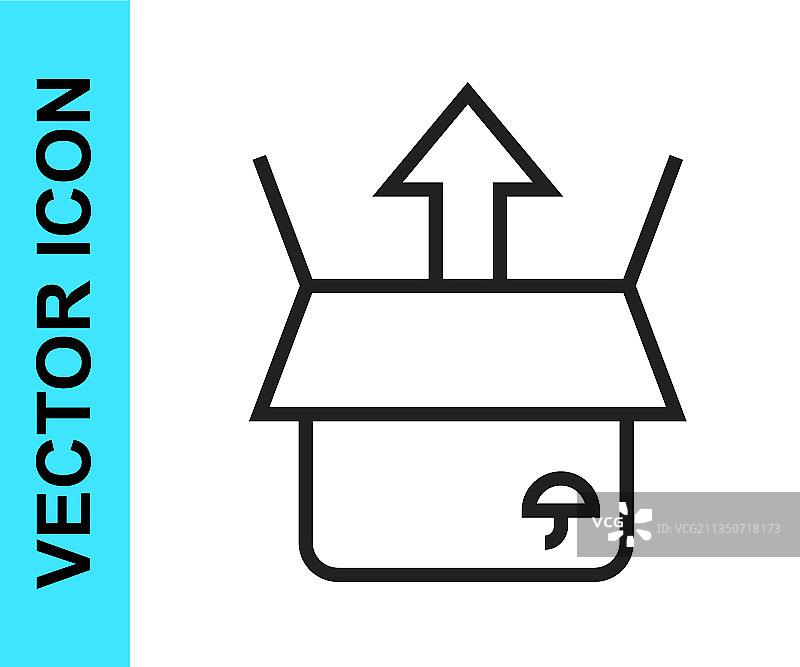 拆箱黑色线条图标图片素材