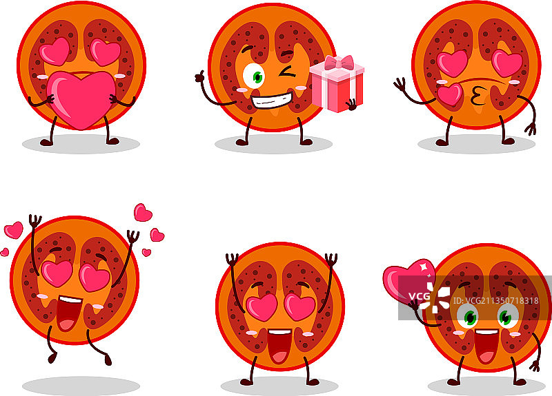 卡通爱情树番茄切片图片素材