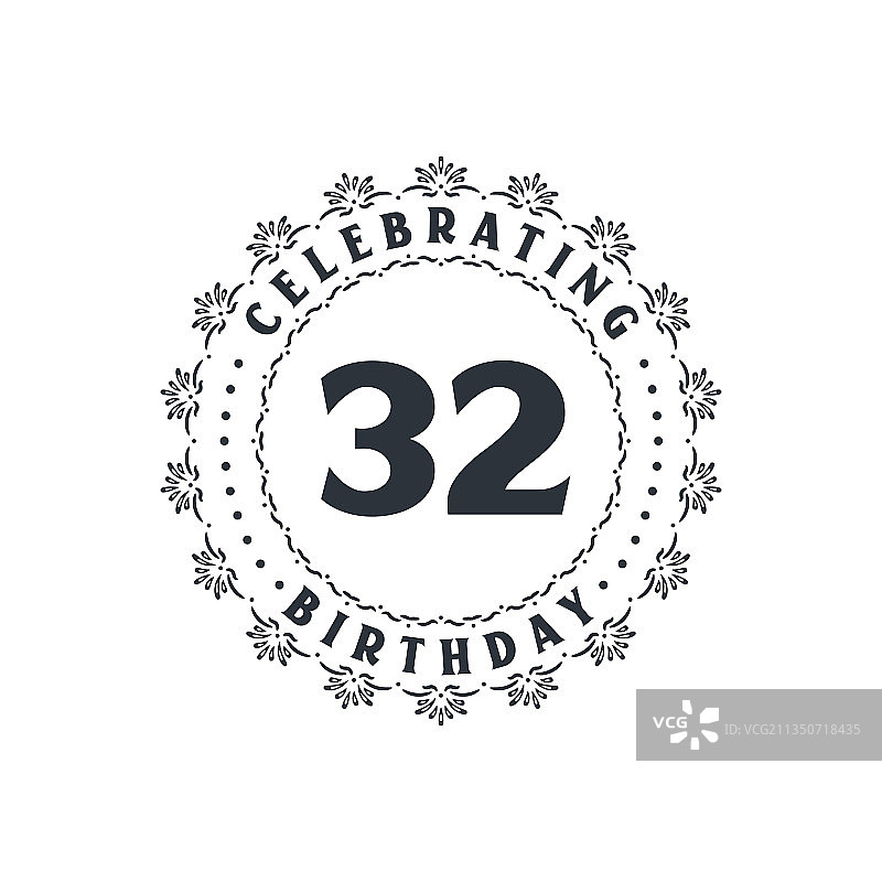 32岁生日庆典贺卡图片素材