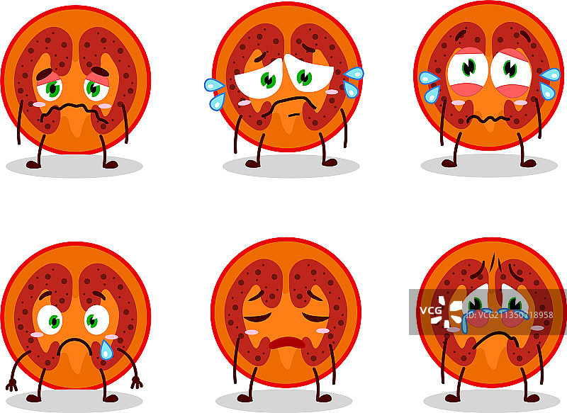 悲伤的树番茄卡通人物切片图片素材