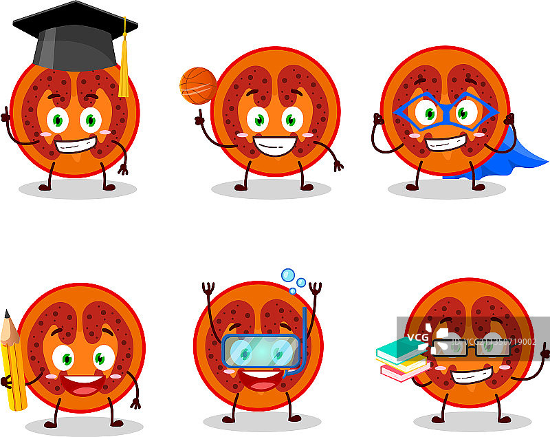 罗望果切片卡通人物学生图片素材