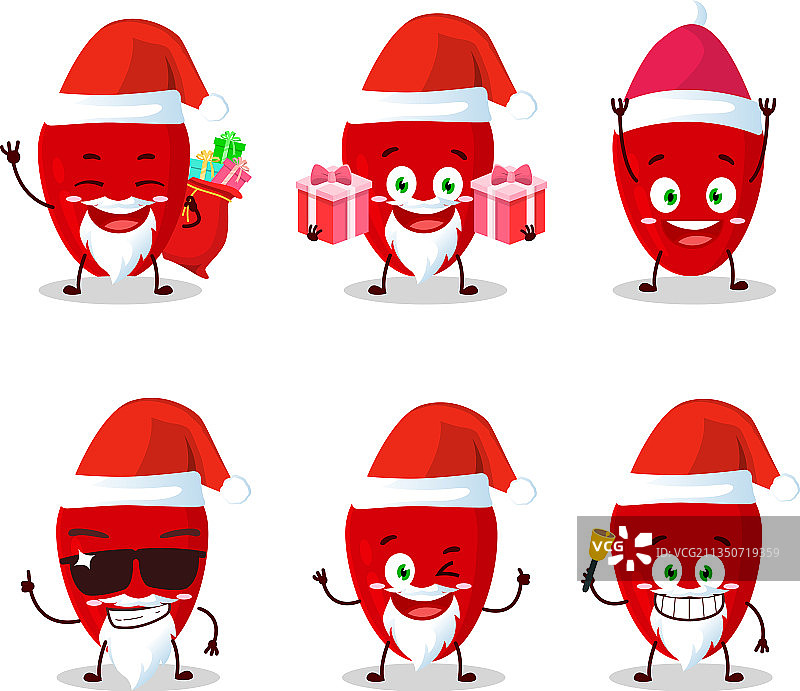 圣诞老人表情与树番茄卡通图片素材