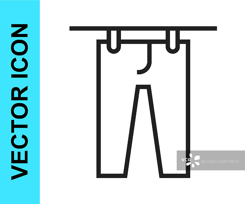 白色背景上的黑色线条晾衣图标图片素材