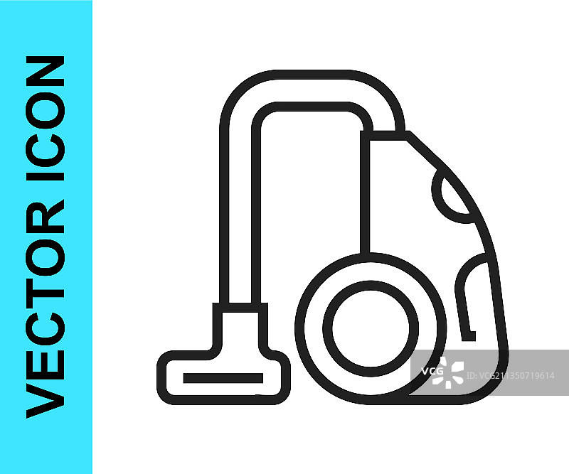 白色背景上的黑色真空吸尘器图标图片素材
