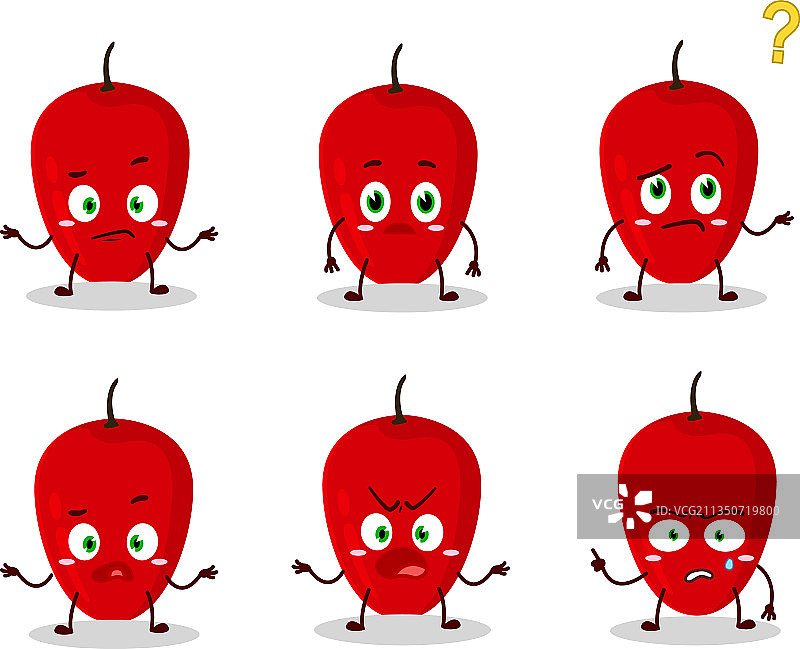 带疑问的卡通 tamarillo 角色设计图片素材