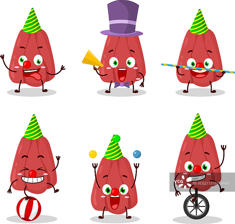 带马戏团元素的西非荔枝果卡通形象图片素材