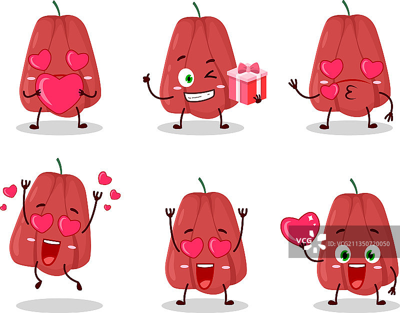 带可爱表情符号的西非荔枝果卡通人物图片素材