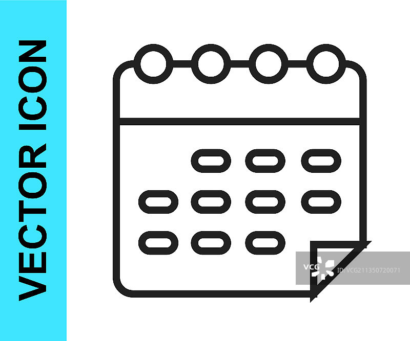 黑色线条学校课程表图标，白色背景图片素材