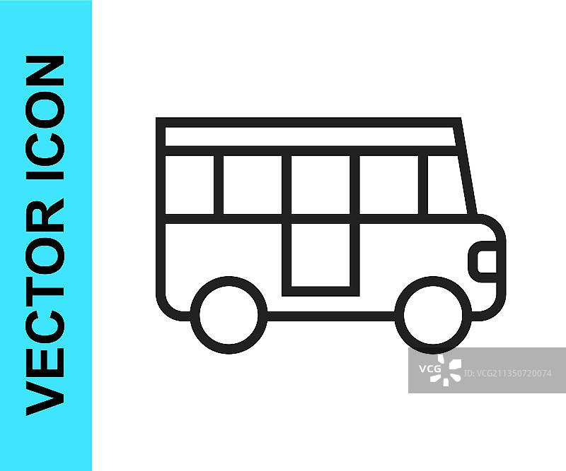 白色背景上的黑色校车图标图片素材