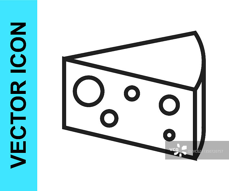 白色背景上的黑色线条奶酪图标图片素材