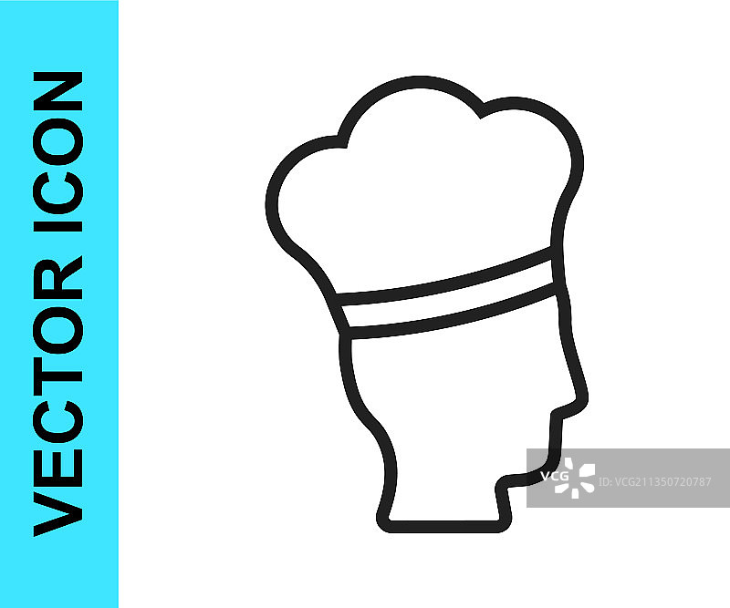 黑色线条意大利厨师图标图片素材