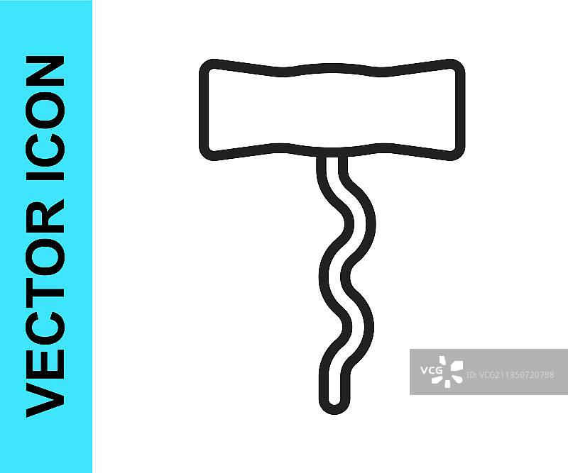 白色背景上的黑色葡萄酒开瓶器图标图片素材