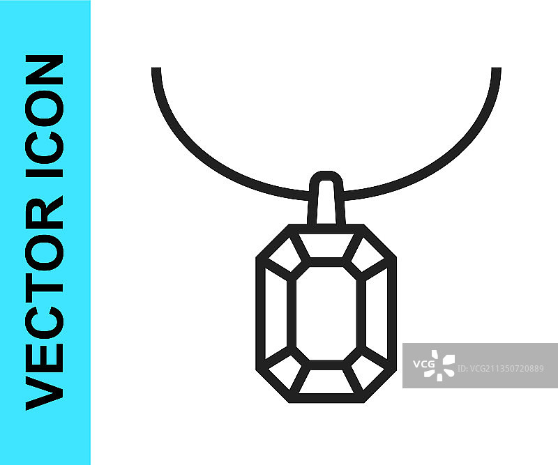 项链上的黑色吊坠图标图片素材