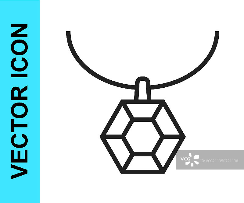 项链上的黑色吊坠图标图片素材