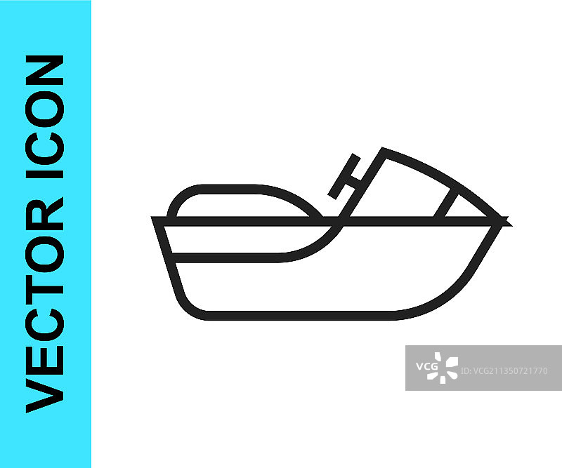 水上摩托艇黑线图标图片素材