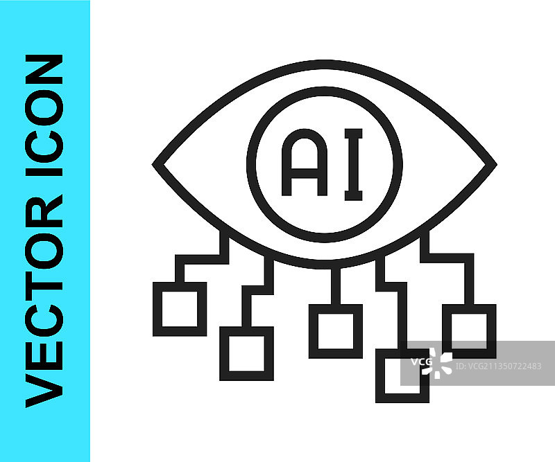 白色背景上的黑色计算机视觉图标图片素材