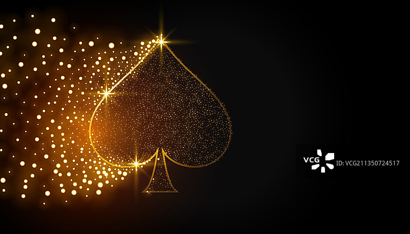 闪光背景制成的黑桃卡片符号图片素材