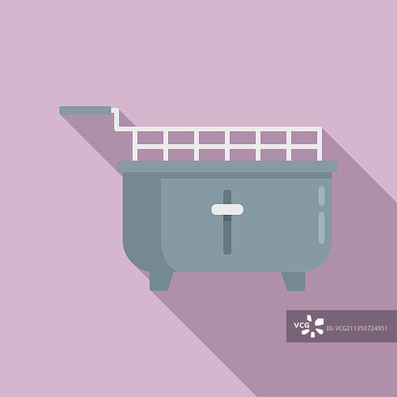 油炸锅烹饪图标扁平炸篮图片素材