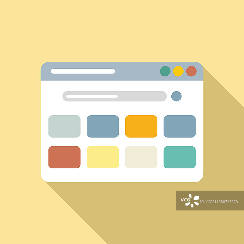 扁平电脑浏览器界面图标图片素材