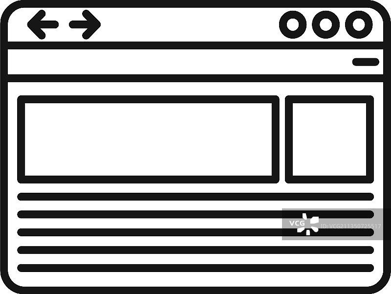 网页浏览器窗口图标轮廓图片素材