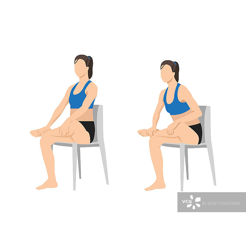 女子做椅子鸽子式图片素材