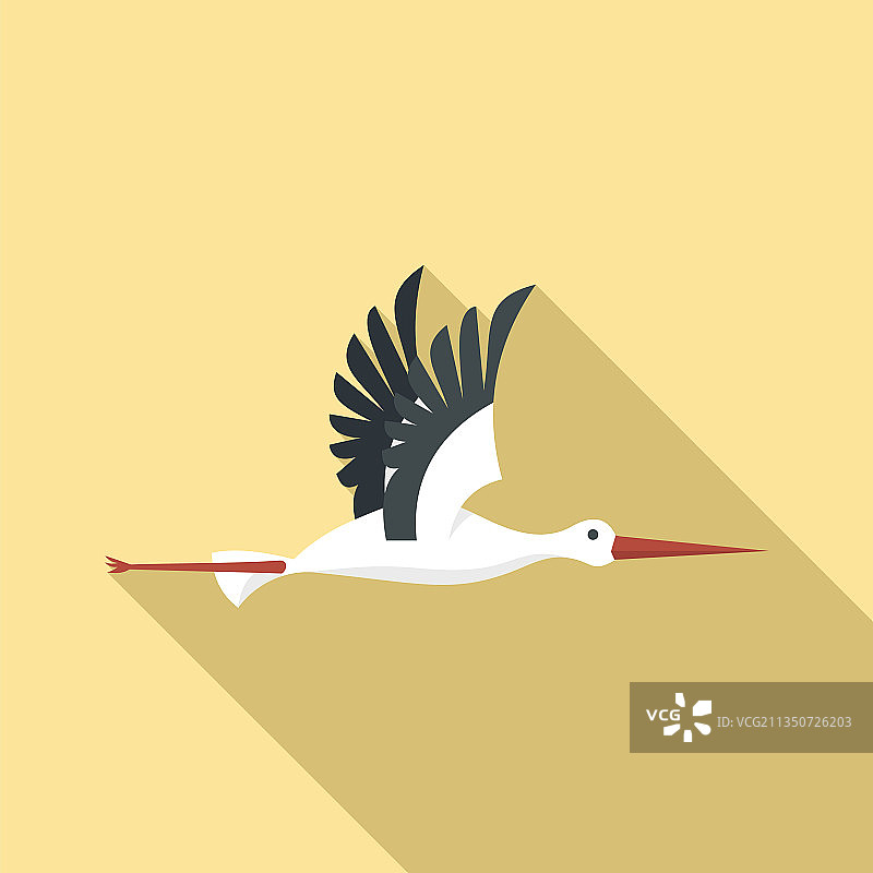 中国风仙鹤扁平图标图片素材