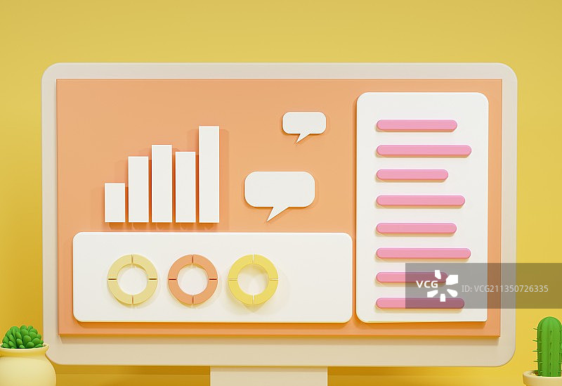 三维办公室职场商务数据市场分析图片素材