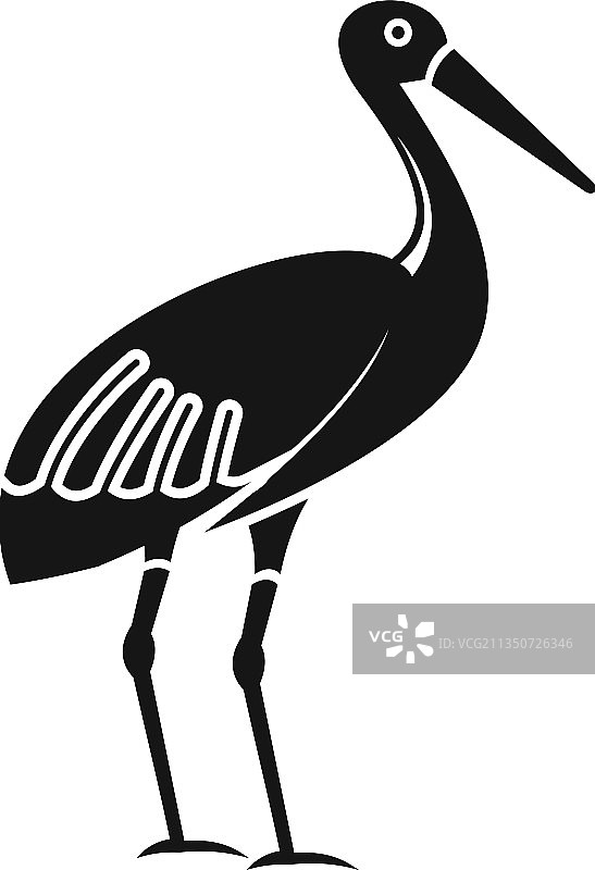 湖泊鹳鸟图标简约婴儿飞行鸟类图片素材