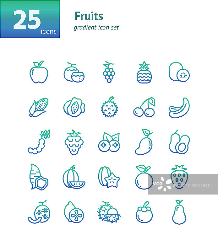水果渐变图标集图片素材