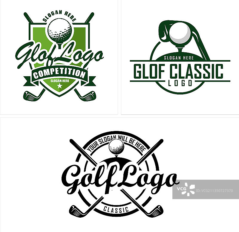 高尔夫运动徽章标志设计图片素材