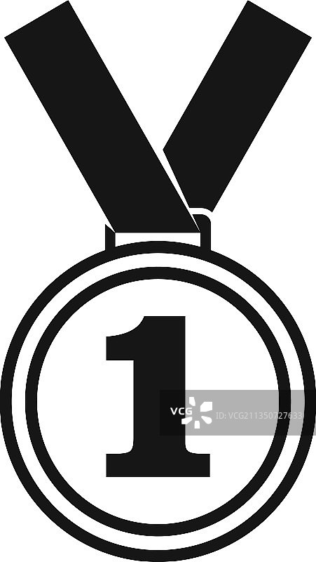 简单的金属丝带金牌图标图片素材