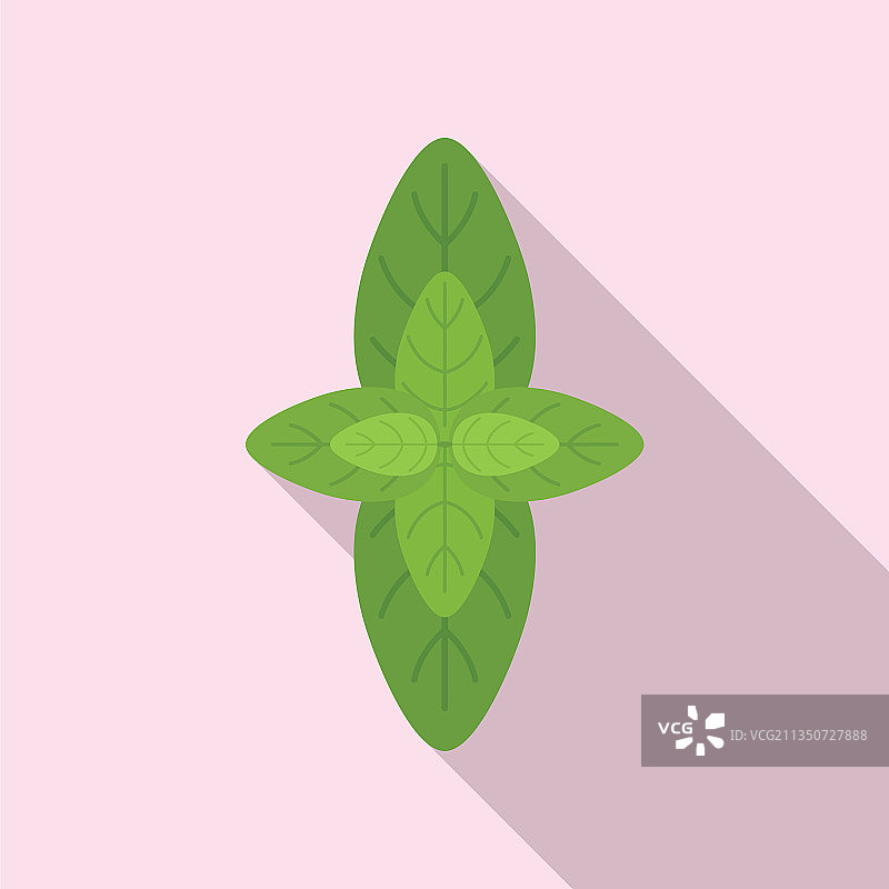 扁平罗勒香草叶图标图片素材
