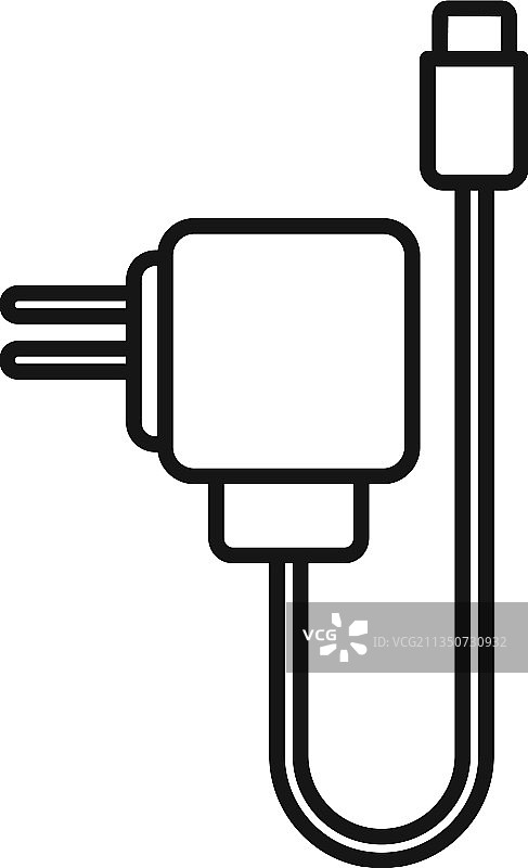 手机充电器图标轮廓，电池充电图片素材