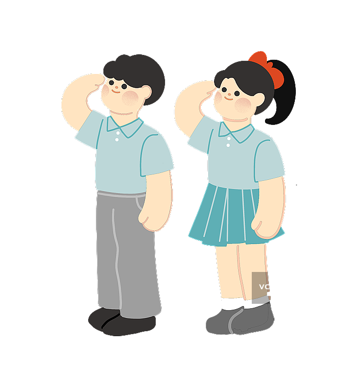 敬礼的少先队员插画元素图片素材