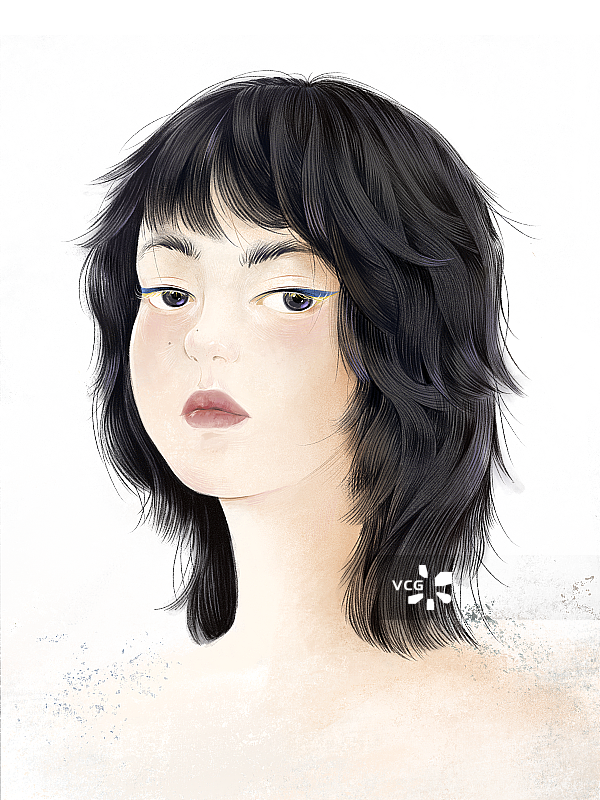 免抠精细绘制人像插画图片素材