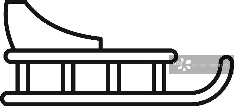 雪橇图标轮廓圣诞老人雪橇图片素材