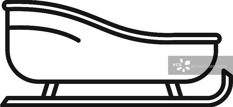 雪橇礼物图标轮廓圣诞老人雪橇图片素材