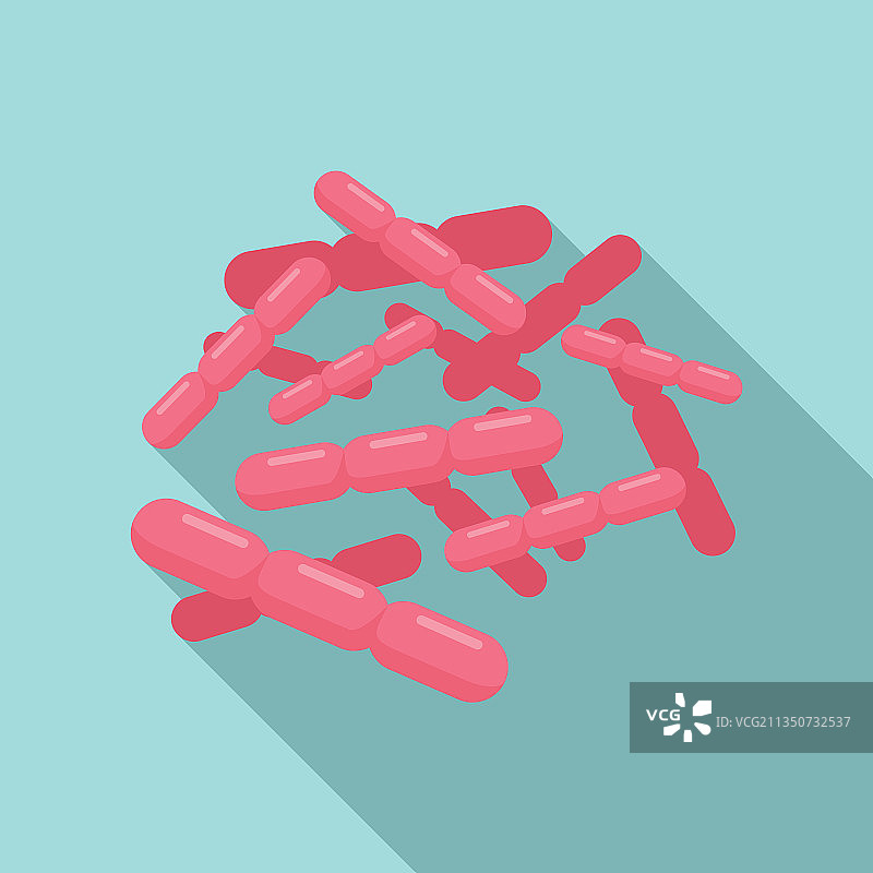 乳酸杆菌益生菌扁平图标图片素材